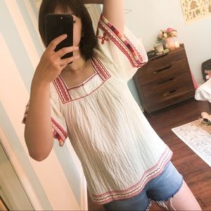 Madewell embroidered butterfly top